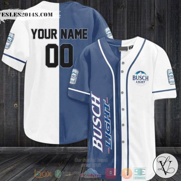 Personalized Busch Light custom white blue Baseball Jersey