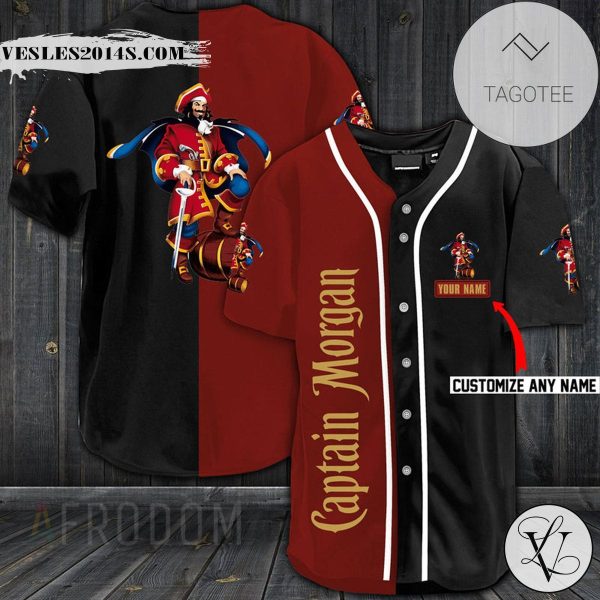 Personalized Captain Morgan Baseball Jersey red