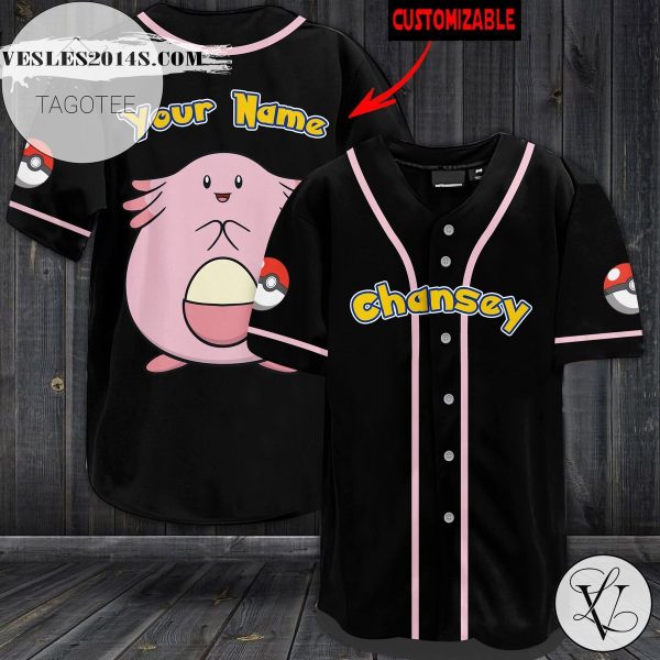 Personalized Chansey Baseball Jersey – Black