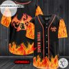 Personalized Charizard Fire Baseball Jersey – Black