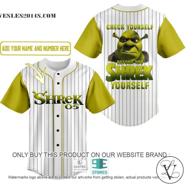 Personalized Check Yourself Before You Shrek Yourself Baseball Jersey