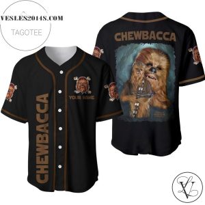 Personalized Chewbacca Chewie Star Wars All Over Print Baseball Jersey – Black