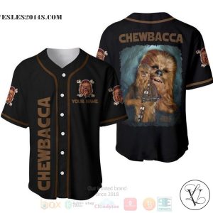 Personalized Chewbacca Chewie Star Wars All Over Print Black Baseball jersey