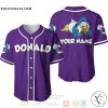 Personalized Chilling Donald Duck Disney All Over Print Purple Baseball jersey