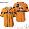 Personalized Chilling Mickey Mouse Disney All Over Print Orange Baseball jersey