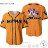 Personalized Chilling Minnie Mouse Disney All Over Print Orange Baseball jersey
