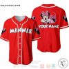 Personalized Chilling Minnie Mouse Disney All Over Print Red Baseball jersey