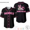 Personalized Chilling Pink Minnie Mouse Disney All Over Print Black Baseball jersey