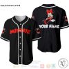 Personalized Chilling Red Minnie Mouse Disney All Over Print Black Baseball jersey