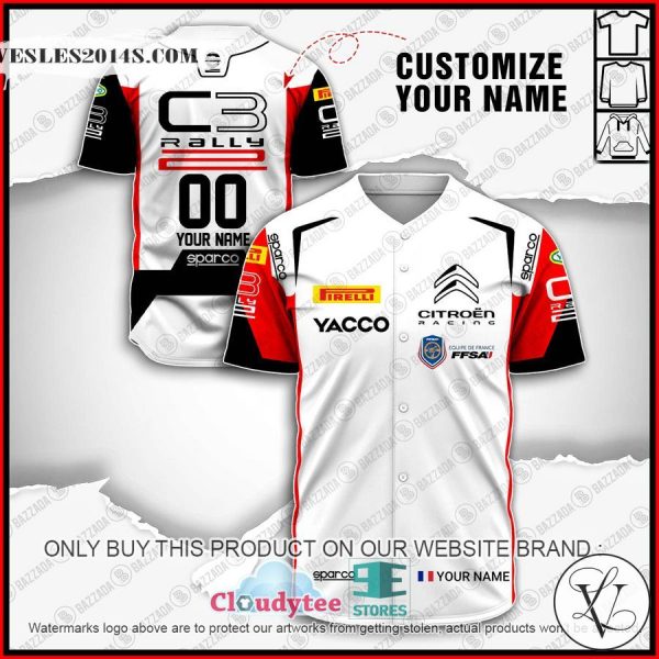 Personalized Citroen Baseball Jersey Shirt