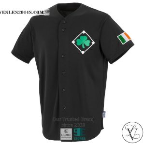 Personalized Clover US Flag Black Baseball Jersey
