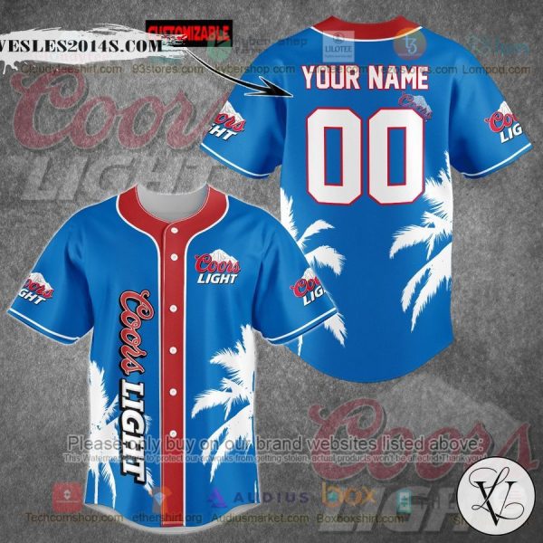 Personalized Coors Light palm tree custom Baseball Jersey