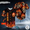 Personalized Crazy Ghost Fire Skull Custom Baseball Jersey