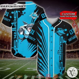 Personalized Cronulla-Sutherland Sharks NRL Baseball Jersey Shirt