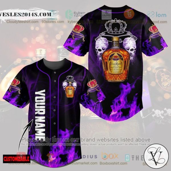 Personalized Crown Royal Canadian Whisky Skull custom Baseball Jersey