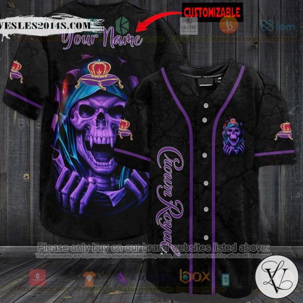 Personalized Crown Royal Grim Reaper purple custom Baseball Jersey