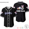 Personalized Cute Purple Daisy Duck All Over Print Black Baseball jersey