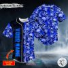Personalized Dark Blue Flame Pile Skull Custom Baseball Jersey