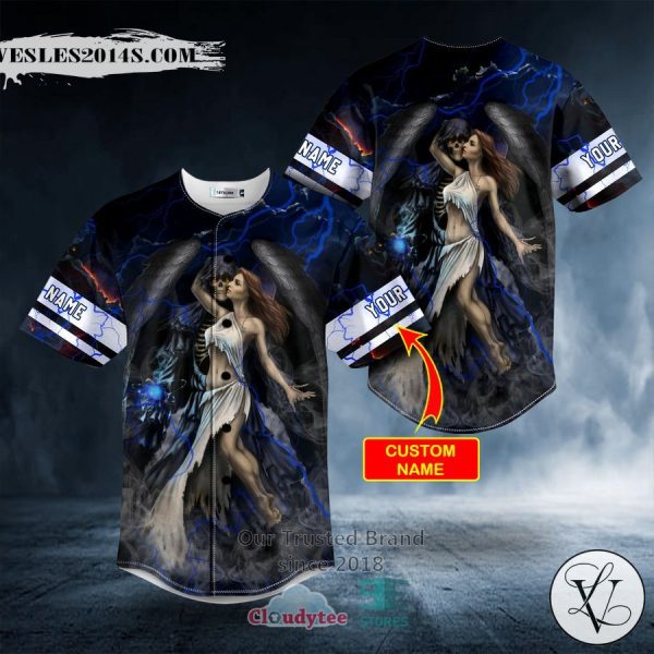 Personalized Death And The Maiden Fantasy Skull Custom Baseball Jersey