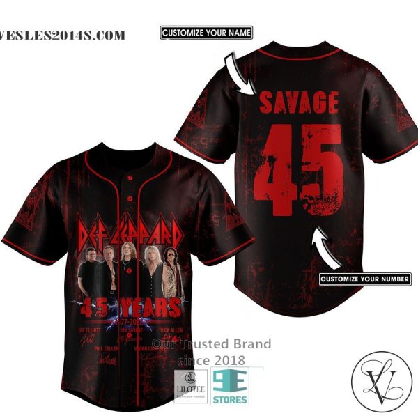Personalized Def Leppard 45 years Baseball Jersey
