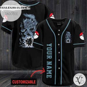 Personalized Delphox Baseball Jersey – Black