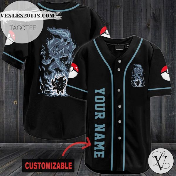 Personalized Delphox Baseball Jersey – Black