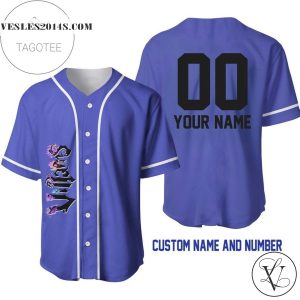 Personalized Disney Evil Villains All Over Print Baseball Jersey – Lavender Purple