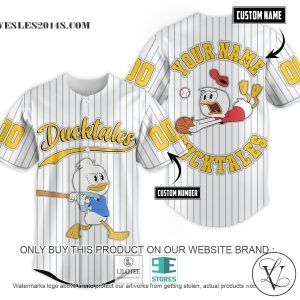 Personalized DuckTales striped Baseball Jersey