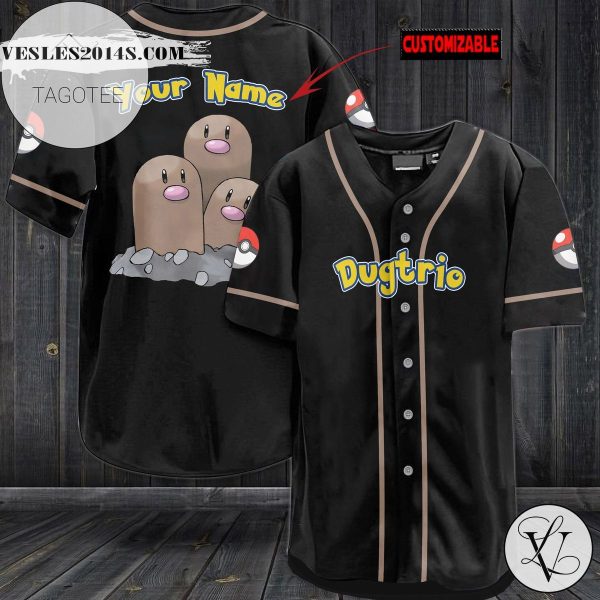 Personalized Dugtrio Baseball Jersey – Black