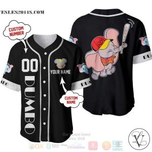 Personalized Dumbo The Flying Elephant Disney All Over Print Black Baseball jersey