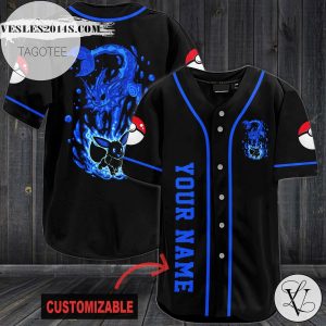 Personalized Eevee Baseball Jersey – Black