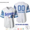 Personalized Eeyore Donkey Winnie The Pooh Pinstripe White Baseball Jersey