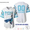 Personalized Elsa Princess Frozen All Over Print Pinstripe White Baseball jersey