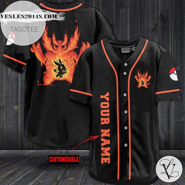 Personalized Emboar Baseball Jersey – Black