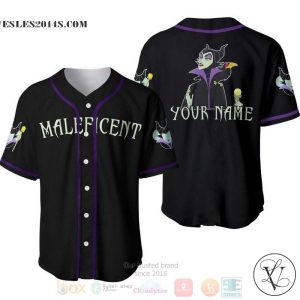 Personalized Evil Queen Maleficent Disney All Over Print Black Baseball jersey