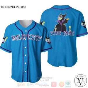 Personalized Evil Queen Maleficent Disney All Over Print Blue Baseball jersey