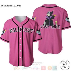 Personalized Evil Queen Maleficent Disney All Over Print Pink Baseball jersey