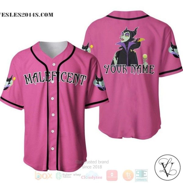 Personalized Evil Queen Maleficent Disney All Over Print Pink Baseball jersey