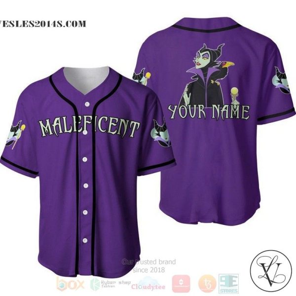Personalized Evil Queen Maleficent Disney All Over Print Purple Baseball jersey