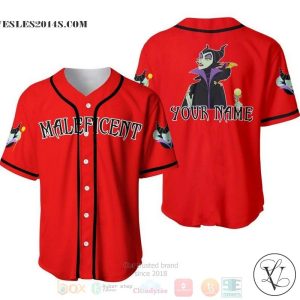 Personalized Evil Queen Maleficent Disney All Over Print Red Baseball jersey