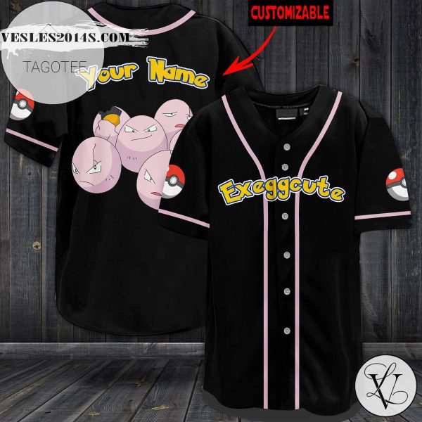 Personalized Exeggcute Baseball Jersey – Black