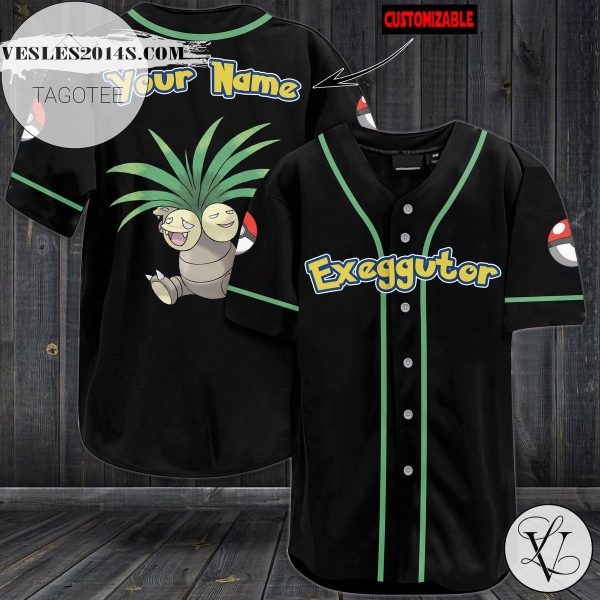 Personalized Exeggutor Baseball Jersey – Black