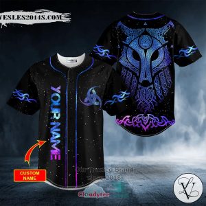 Personalized Fantasy Wolf Viking Tattoo Custom Baseball Jersey