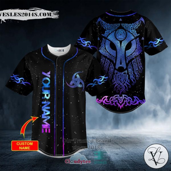 Personalized Fantasy Wolf Viking Tattoo Custom Baseball Jersey