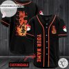 Personalized Fire Pokemon Baseball Jersey – Black