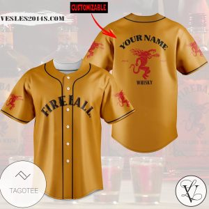 Personalized Fireball Red Hot Whisky Baseball Jersey