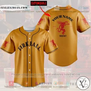 Personalized Fireball Whisky custom Baseball Jersey