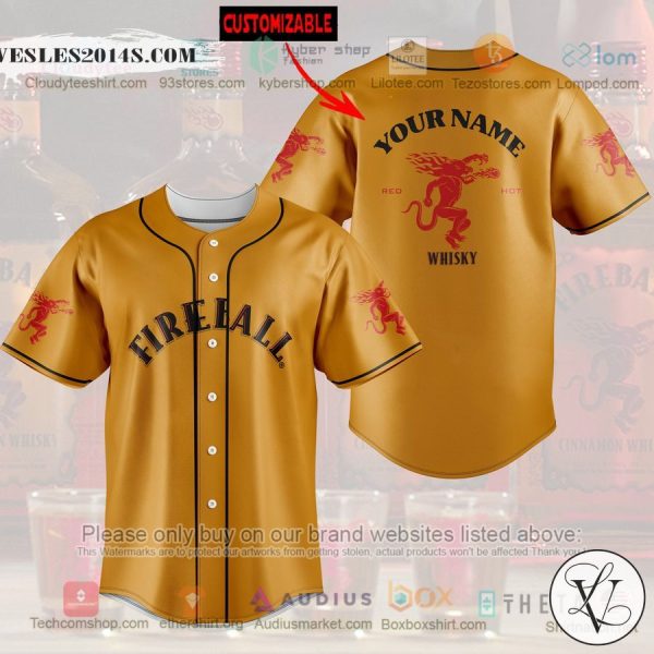 Personalized Fireball Whisky custom Baseball Jersey