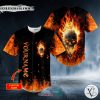 Personalized Flaming Ghost Fire Skull Custom Baseball Jersey