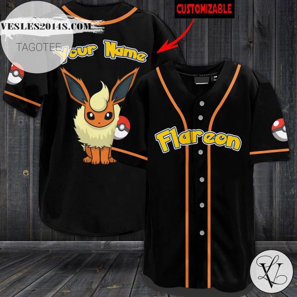 Personalized Flareon Baseball Jersey – Black